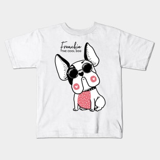 Frenchie the cool dog Kids T-Shirt